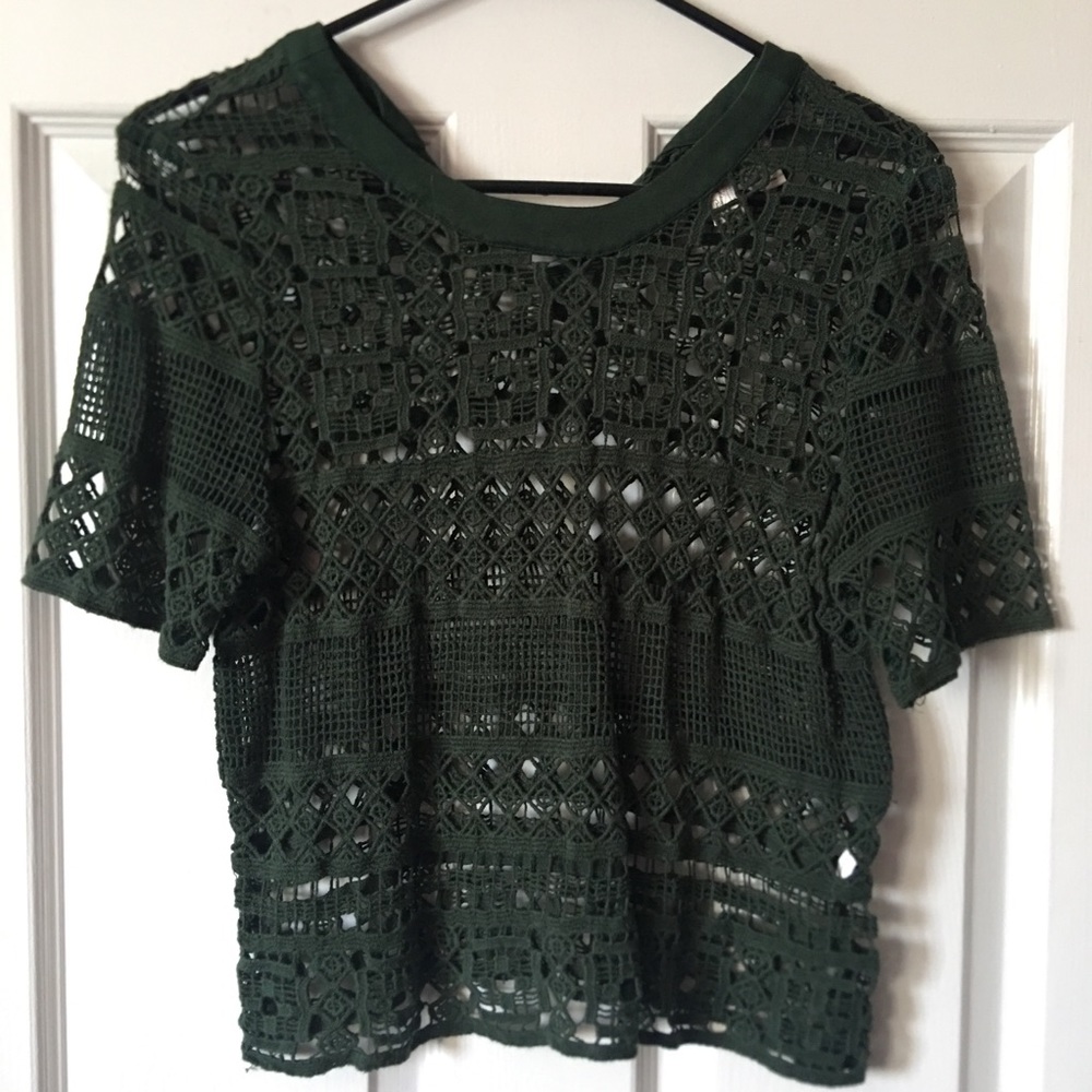 Green cutout shirt